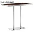 BASAMENTO XT - MOD. 496AQ - BASE RETTANGOLARE IN ACCIAIO INOX SATINATO o LUCIDO Cm 40 x 75 - COLONNE IN ACCIAIO INOX SATINATO o LUCIDO cm 5x5 - TOP MAX cm 70x120/130 o 80x120/130 - PER USO INTERNO - DIM. Cm L 40 x P 75 x H 110 - NORMA CE