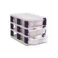Torre Tre Contenitori 1/1  in Polipropilene - ARAVEN Linea POLIPROPILENE - Codice 00227 - Dimensioni cm 53x32.5 - Altezza cm 10 - Imballo confezione da n. 1 Unità