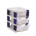 Torre Tre Contenitori 1/2  in Polipropilene - ARAVEN Linea POLIPROPILENE - Codice 00237 - Dimensioni cm 32.5x26.5 - Altezza cm 10 - Imballo confezione da n. 1 Unità