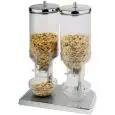 DISPENSER DOPPIO PER CEREALI A MULINO - CAPACITA' Lt. 2x4,5 - DIMENSIONI mm. L 220 x P 350 x 520 h
