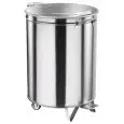 PORTARIFIUTI CARRELLATO IN ACCIAIO INOX - MOD. AV4668 - Struttura a forma cilindrica in acciaio inox - Coperchio stampato - Ruote piroettanti - Comando a pedale - Capacità Lt. 100 -  Dim. Ø cm 46 x H 70