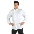 GIACCA CUOCO BILBAO SATIN - MOD. 059309 - RETE D'AREAZIONE ASCELLARE - 100% COTONE SATIN - TESSUTO IRRESTRINGIBILE - COLORE BIANCO