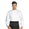 GIACCA CUOCO YOKOHAMA - MOD. 059810 - 100% POLIESTERE SUPER DRY MICROFIBRA - TESSUTO ANTIMACCHIA CHE RESPIRA - DIETRO IN RETE MICROFOR PER MIGLIORARE LA TRASPIRAZIONE - COLORE BIANCO