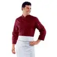 GIACCA CUOCO BORDEAUX - MOD. 058003 - 65% POLIESTERE e 35% COTONE - BOTTONI ROTONDI BORDEAUX - TASCA SUL PETTO E SUL BRACCIO - COLORE BORDEAUX