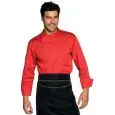 GIACCA CUOCO BILBAO - MOD. 059307 - 65% POLIESTERE e 35% COTONE - BOTTONI A PRESSIONE - RETE D'AREAZIONE ASCELLARE - TASCA SUL PETTO E SUL BRACCIO - COLORE ROSSO