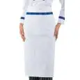 GREMBIULE CUOCO RONDIN EURO - MOD. 114499 - 100% COTONE - DIMENSIONI cm. 95x70 - COLORE BIANCO CON CORDINO LOGO EURO