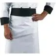 GREMBIULE CUOCO RONDIN NERO - MOD. 114401 - 100% COTONE - DIMENSIONI cm. 95x70 - COLORE BIANCO CON BANDA NERA