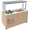 ISOLA BUFFET CON VASCA BAGNOMARIA - MOD. VENEZIA SVT FISSA BM - STRUTTURA IN LEGNO - TOP IN AGGLOMERATO DI QUARZO AD ALTA PUREZZA - VASCA IN ACCIAIO INOX AISI 304 - SOVRASTRUTTURA FISSA - VETRI IN CRISTALLO TEMPERATO - TEMPERATURA °C +30/+80 - NORMA CE