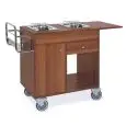CARRELLO FLAMBE' - MOD. 1160D - STRUTTURA IN NOBILITATO - N. 2 FORNELLI SEPARATI IN INOX A GAS - SPORTELLO VANO BOMBOLA - CASSETTO PORTAPOSATE - RIBALTINA LATERALE - PORTABOTTIGLIE - DIM. APERTO cm L 123 x P 50 x 87 H - DIM. CHIUSO cm L 95 x P 50 x 87 H