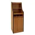 MOBILE DI SERVIZIO DA SALA ALTO - MOD. 1610F/W - STRUTTURA IN NOBILITATO - N. 1 ANTA - ALZATINA CON N. 2 RIPIANI - VANO PORTAPOSATE - DIM. cm L 48 x P 48 x 145 H