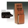 MOBILE DI SERVIZIO DA SALA ALTO - MOD. 1615F/W - STRUTTURA IN NOBILITATO - N. 1 TRAMOGGIA - ALZATINA CON N. 2 RIPIANI - VANO PORTAPOSATE - DIM. cm L 48 x P 48 x 145 H