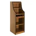 MOBILE DI SERVIZIO DA SALA ALTO - MOD. 1616F/W - STRUTTURA IN NOBILITATO - VANO A GIORNO CON RIPIANO INTERMEDIO - ALZATINA CON N. 2 RIPIANI - VANO PORTAPOSATE - DIM. cm L 48 x P 48 x 145 H