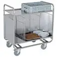 Carrello portapiatti, portavassoi e portabicchieri - Mod. 1270PR - Struttura in acciaio inox AISI 304 - 2 piani - portata 200 kg - Dimensioni cm 90 x 60 x 102 h