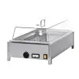 VETRINETTA TERMOVENTILATA -  Mod. GN 1/1 - Capacità bacinelle GN1/1 - Potenza 0,44 Kw - Voltaggio 230 V - Dimensioni: cm L 60 x P 36 x 30 h - Norma CE