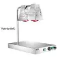 PIANO CALDO CON LAMPADA A RAGGI INFRAROSSI - MOD. PCI4717 - Struttura in acciaio inox - N. 2 lampade a raggi infrarossi - Termostato regolabile +30°/90° C - Potenza W 250+250+250 - Alimentazione 230V/1/50-60Hz - Dim. cm L 60 x P 40 x h 68