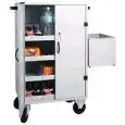 CARRELLO RIFORNIMENTO FRIGO BAR - MOD. CR1696 - Struttura in lamiera verniciata - N. 4 ripiani a vaschetta - Vaschetta laterale per raccolta dei vuoti - Dim. cm L 80 x P 50 x h 118