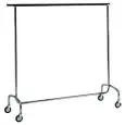 STENDER PORTABITI - MOD. ST4060 - Struttura in tubo d'acciaio cromato - Asta allungabile - Ruote - Dim. cm L 210 x P 53 x h 152