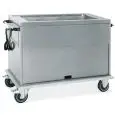 CARRELLO TERMICO ARMADIATO - MOD. 736A - STRUTTURA IN LAMIERA DI ACCIAIO INOX AISI 304 - ADATTA A CONTENERE BACINELLE GN FINO A H 20 CM. (ESCLUSE) - VASCA BAGNOMARIA UNICA - VANO INFERIORE UNICO NEUTRO - COIBENTAZIONE IN POLIURETANO ESPANSO - ALIMENTAZION