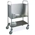 CARRELLO TRASPORTO PIATTI - MOD. 1272 - STRUTTURA PORTANTE IN TUBO DI ACCIAIO INOX , QUADRO cm. 2X2 - PARETI IN LAMIERA DI ACCIAIO INOX AISI 304 - RUOTE PIROETTANTI ø cm. 12,5 - DIMENSIONI cm. L 84 X P 51 X H 116