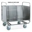 CARRELLO TRASPORTO PIATTI - MOD. 1270P - STRUTTURA PORTANTE IN TUBO DI ACCIAIO INOX , QUADRO cm. 2X2 - PARETI IN LAMIERA DI ACCIAIO INOX AISI 304 - PREDISPOSIZIONE PER GRIGLIE DI SEPARAZIONE - RUOTE PIROETTANTI ø cm. 12,5 - DIMENSIONI cm. L 90 X P 60 X H 