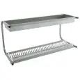 SCOLAPIATTI E BICCHIERI DA MURO - MOD. 50/5/6 - STRUTTURA IN TUBO DI ACCIAIO INOX cm. 2x2 - GRIGLIE SCOLAPIATTI IN LAMIERA ACCIAIO INOX - CESTELLI SCOLABICCHIERI IN LAMIERA DI ACCIAIO INOX - NORMA CE