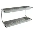 SCOLABICCHIERI DA MURO - MOD. 50/56/66 - STRUTTURA IN TUBO DI ACCIAIO INOX - N. 2 CESTELLI SCOLABICCHIERI IN LAMIERA DI ACCIAIO INOX - NORMA CE