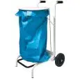 PORTASACCO SU RUOTE - MOD. 2438 - IN METALLO LACCATO BIANCO - COPERCHIO CON APERTURA PEDALE - CAPACITA' lt 110 - DIM. cm Ø 41  H 100 - PESO KG 12,5