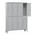 ARMADIO SPOGLIATOIO SOVRAPPOSTO - IN LAMIERA D'ACCIAIO PROFILATA - SPESSORE 6/10 - MOD. 116S/08 - N.8 POSTI - N.8 ANTE BATTENTI - APPENDIABITO - DIM. cm L 120 x P 50 x H 180