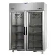 ARMADIO FRIGORIFERO IN ACCIAIO INOX AISI 304 - VENTILATO - COMBINATO REFRIGERATO TN+BT - Mod. AF I4 MID PNPV - CAPACITA' Lt 1380 - 2 PORTE IN VETRO - 2 LUCI NEON INTERNE - TEMPERATURA TN -2°/+10°C - TEMPERATURA BT -18°/-22°C - Dim. cm L 142 x P 80 x H 203