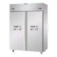 Armadio frigo in acciaio inox combinato negativo e negativo (congelatore) gastronorm Tecnodom AFI4MIDNN