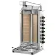 GYROS MACCHINA CUOCI KEBAB A GAS - ( kit GPL incluso ) - Mod. GYR 80MD - STRUTTURA IN ACCIAIO INOX - CAPACITA' CARNE Kg 50-80 -Potenza 13,6 + 13,6 kW - MONOFASE - Norma CE