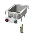 BAGNOMARIA ELETTRICO DA INCASSO - MOD. BMD/64EM - N. 1 vasca per GN 1/1 cm 53 x 32,5 - Alimentazione monofase 230V - Potenza kW 2,1 - Dimensioni: cm L 40 x P 60 x H 30 - Norma CE