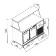 BANCO PIZZA E BAR MILLEUSI REFRIGERATO - MOD. BBR1501231 - ALIMENTAZIONE V 230/50Hz MONOFASE - STATICO - CON MOTORE INCORPORATO - POTENZA ASSORBITA W 250 - DIM. Cm L 150 x P 65 x h 137 - NORMA CE