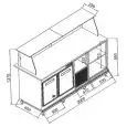 BANCO PIZZA E BAR MILLEUSI REFRIGERATO - MOD. BBR2001231 - ALIMENTAZIONE V 230/50Hz MONOFASE - STATICO - CON MOTORE INCORPORATO - POTENZA ASSORBITA W 250 - DIM. Cm L 200 x P 65 x h 137 - NORMA CE