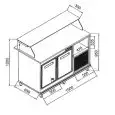 BANCO PIZZA E BAR MILLEUSI REFRIGERATO - SEMILAVORATO DA PANNELLARE - MOD. BBR1501231VB - ALIMENTAZIONE V 230/50Hz MONOFASE - STATICO - CON MOTORE INCORPORATO - POTENZA ASSORBITA W 250 - DIM. Cm L 150 x P 65 x h 120 - NORMA CE
