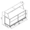 BANCO PIZZA BAR E GASTRONOMIA NEUTRO - SEMILAVORATO DA PANNELLARE - MOD. BNA2000231 - VETRI ALTI - DIM. Cm L 200 x P 65 x h 137 - NORMA CE