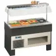 ISOLA BUFFET ESPOSITIVA CALDA - MOD. NExTDRY - STRUTTURA IN LEGNO - VASCA IN ACCIAIO INOX - Temp. °C +30/+70