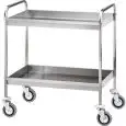 CARRELLO DA SBARAZZO DUE PIANI - MOD. CA1396 - Struttura tubolare in acciaio inox - N° 2 vasche in acciaio inox insonorizzate h 6,5 cm - Dim. cm L 91 x P 57 x h 97