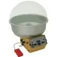 MACCHINA PER ZUCCHERO FILATO - MOD. GHIBLI - N. 1 SERBATOIO - Padella in alluminio - Cupola in plexiglass - Capacità serbatoio gr. 950 - Potenza 1600/2200 W - Alimentazione 230 V monofase - Dimensione padella cm ø 70 - Dimensione senza padella cm L 55 X P