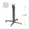BASAMENTO DOMINO PER PIANI DODO - MOD. 5162 - BASE A 4 PIEDI IN ALLUMINIO PRESSOFUSO - 4 PIEDINI REGOLATORI - COLONNA QUADRATA IN ALLUMINIO CON ANGOLI ARROTONDATI - PIANO RIBALATBILE CON MANIGLIA PER FACILITARE L'ALLINEAMNETO DI PIU' TAVOLI - TOP MAX ø cm