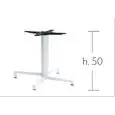 BASAMENTO DOMINO FISSO - MOD. 5145 - BASE A 4 PIEDI IN ALLUMINIO PRESSOFUSO - 4 PIEDINI REGOLATORI - COLONNA QUADRATA IN ALLUMINIO CON ANGOLI ARROTONDATI - STAFFE DI FISSAGGIO AL PIANO IN ALLUMINIO PRESSOFUSO - TOP MAX ø cm 80 O cm 80x80 - PER USO INTERNO