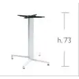 BASAMENTO DOMINO FISSO - MOD. 5141 - BASE A 4 PIEDI IN ALLUMINIO PRESSOFUSO - 4 PIEDINI REGOLATORI - COLONNA A SEZIONE QUADRATA IN ALLUMINIO DA mm 70x70 - STAFFE DI FISSAGGIO AL PIANO IN ALLUMINIO PRESSOFUSO - TOP MAX ø cm 80 O cm 80x80 - PER USO INTERNO/
