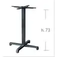 BASAMENTO CROSS DOMINO FISSO - MOD. 5090 - BASE A CROCE IN GHISA VERNICIATA - 4 PIEDINI REGOLATORI - COLONNA QUADRATA IN ACCIAIO ZINCATO E VERNICIATO DA mm 50x50 - STAFFE DI FISSAGGIO AL PIANO IN FUSIONE DI GHISA - TOP MAX ø cm 80 O cm 80x80 - PER USO INT