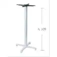 BASAMENTO CROSS DOMINO FISSO - MOD. 5095 - BASE A CROCE IN GHISA VERNICIATA - 4 PIEDINI REGOLATORI - COLONNA QUADRATA IN ACCIAIO ZINCATO E VERNICIATO DA mm 50x50 - STAFFE DI FISSAGGIO AL PIANO IN FUSIONE DI GHISA - TOP MAX ø cm 70 O cm 60x60 - PER USO INT