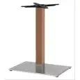 BASAMENTO TIFFANY - MOD. 5050 - BASE RETTANGOLARE IN ACCIAIO INOX LUCIDO O SATINATO cm 60x40 CON ZAVORRA SOTTOBASE - 4 PIEDINI REGOLATORI - COLONNA QUADRATA IN LEGNO MASSELLO DA mm 80x80 - TOP MAX cm 140x80 - PER USO INTERNO - DIM. cm L 60 x P 40 x H 73 -