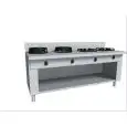 CUCINA EURASIA A GAS 4 FUOCHI  - MOD. PAP042 - Costruita esclusivamente su misura - Vano a giorno - Piano liscio - Potenza a gas a scelta tra kW 3,0/4,5/7,5/9,5/14/21 - Dimensioni: cm L 100 x P 100 x H 85 - Norma CE