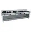 CUCINA EURASIA A GAS 6 FUOCHI  - MOD. PAP06 - Costruita esclusivamente su misura - Vano a giorno - Piano liscio - Potenza a gas a scelta tra kW 3,0/4,5/7,5/9,5/14/21 - Dimensioni: cm L 150 x P 100 x H 85 - Norma CE