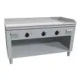 CUCINA TEPPANYAKI ELETTRICA 3 ZONE COTTURA  - MOD. VGO3120G - Costruita esclusivamente su misura - Vano a giorno - Piastra di cottura al cromo duro lucido - Alzatina su 4 lati - Potenza elettrica kW 16,2 (3x5,4 kW) - Alimentazione 400V trifase - Dimension