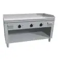 CUCINA TEPPANYAKI ELETTRICA 3 ZONE COTTURA  - MOD. VGO3140G - Costruita esclusivamente su misura - Vano a giorno - Piastra di cottura al cromo duro lucido - Alzatina su 4 lati - Potenza elettrica kW 16,2 (3x5,4 kW) - Alimentazione 400V trifase - Dimension