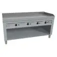 CUCINA TEPPANYAKI ELETTRICA 4 ZONE COTTURA  - MOD. VGO4160G - Costruita esclusivamente su misura - Vano a giorno - Piastra di cottura al cromo duro lucido - Alzatina su 4 lati - Potenza elettrica kW 21,6 (4x5,4 kW) - Alimentazione 400V trifase - Dimension